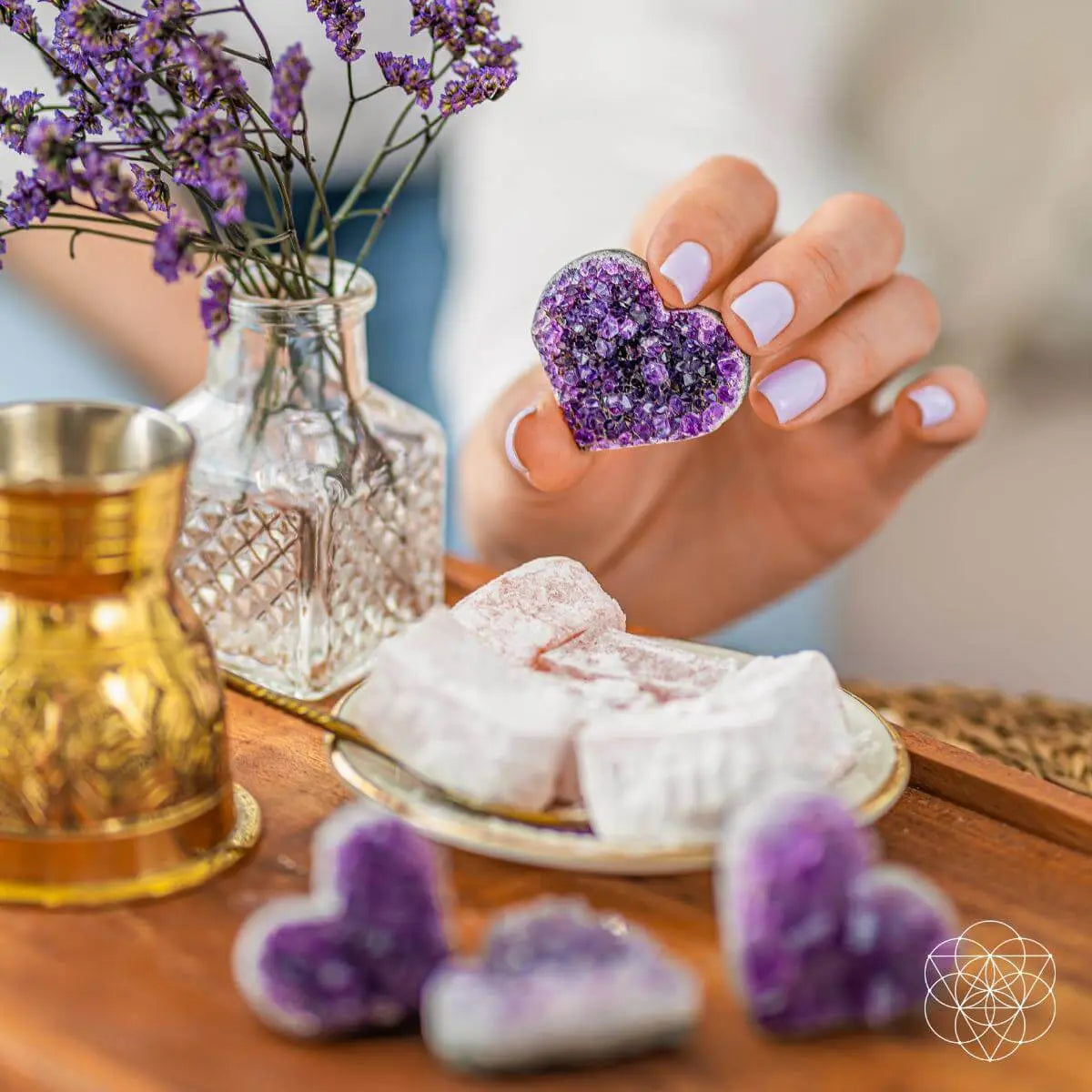 Uruguayan Amethyst Love Heart Cluster - AAA Premium Quality Conscious Items