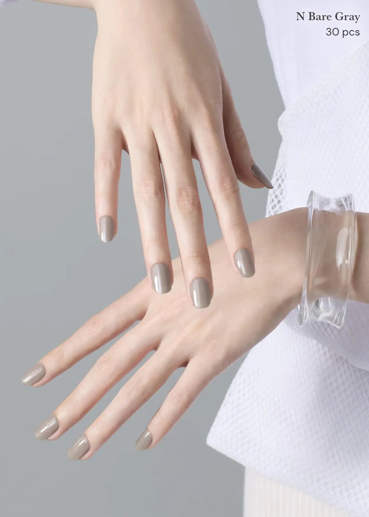 Tiras de gel semicuradas para uñas ohora (N Bare Gray): funcionan con cualquier lámpara de uñas, calidad de salón, duraderas, fáciles de aplicar y quitar; incluye 2 almohadillas de preparación, lima de uñas y palito de madera 19. N Bare Gray 