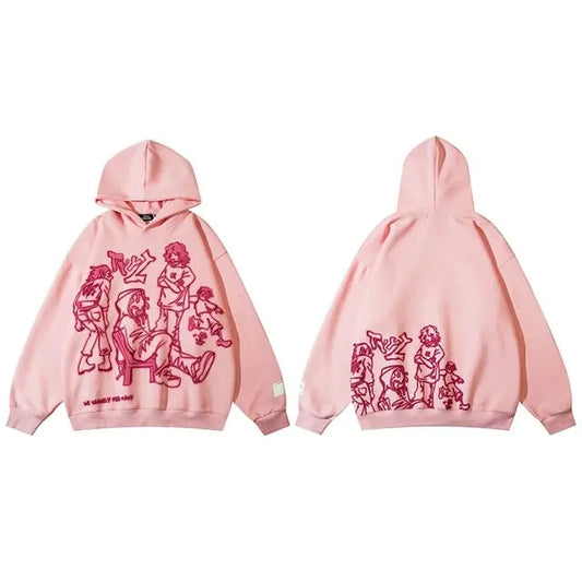 Men Streetwear Pink Hoodie Sweatshirt Vivareflex Online