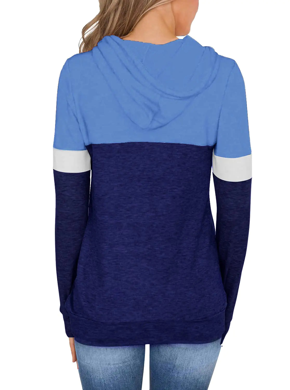 Women's Casual Long Sleeve Hoodie Tunic – Sky Blue - Vivareflex Online