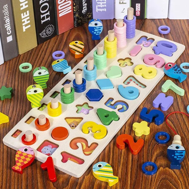 Puzzle géométrique en bois Montessori pour enfants