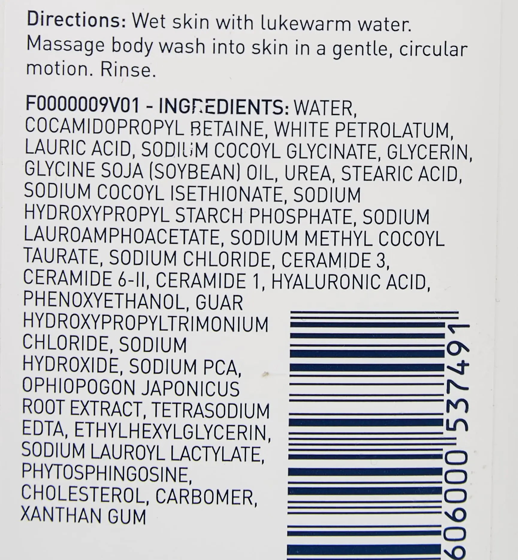 Gel de baño CeraVe para piel seca | Gel de baño hidratante con ácido hialurónico y ceramidas | Sin parabenos, sulfatos ni fragancias | 10 onzas 