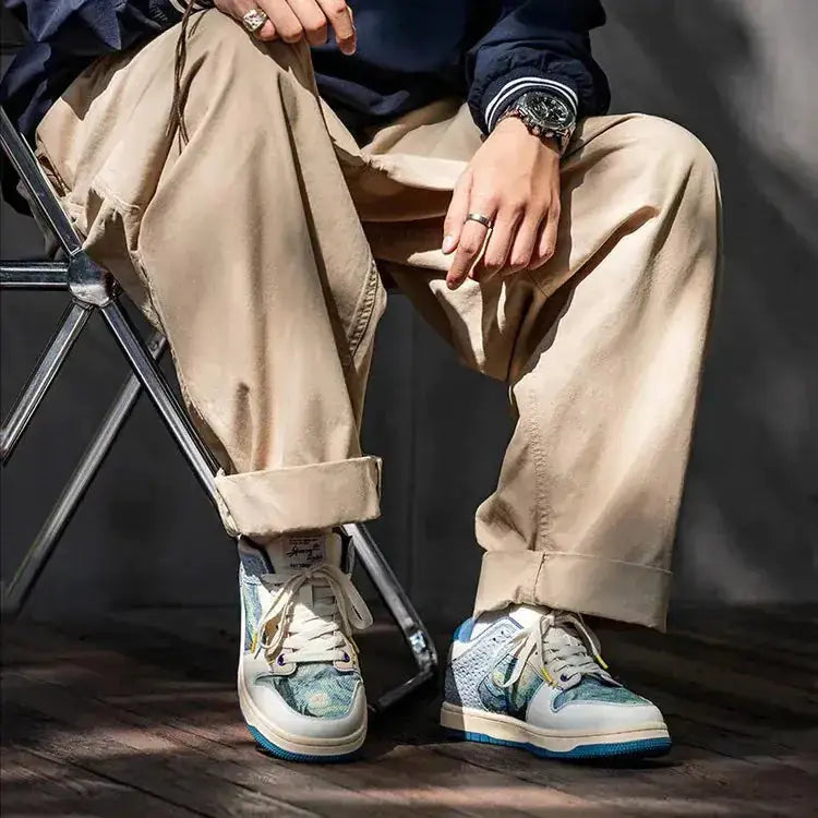 Van Gogh Starry Night Canvas Sneakers for Men Vivareflex Online