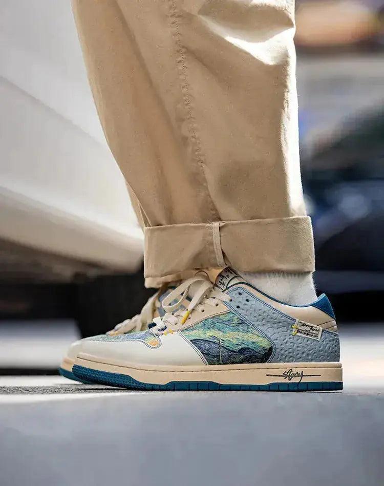 Van Gogh Starry Night Canvas Sneakers for Men Vivareflex Online