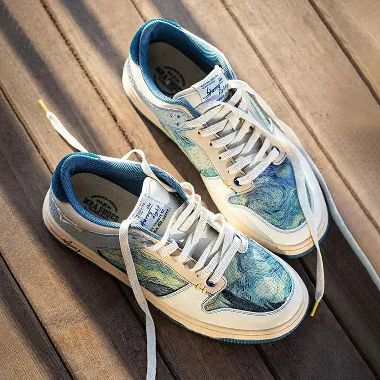 Van Gogh Starry Night Canvas Sneakers for Men Vivareflex Online