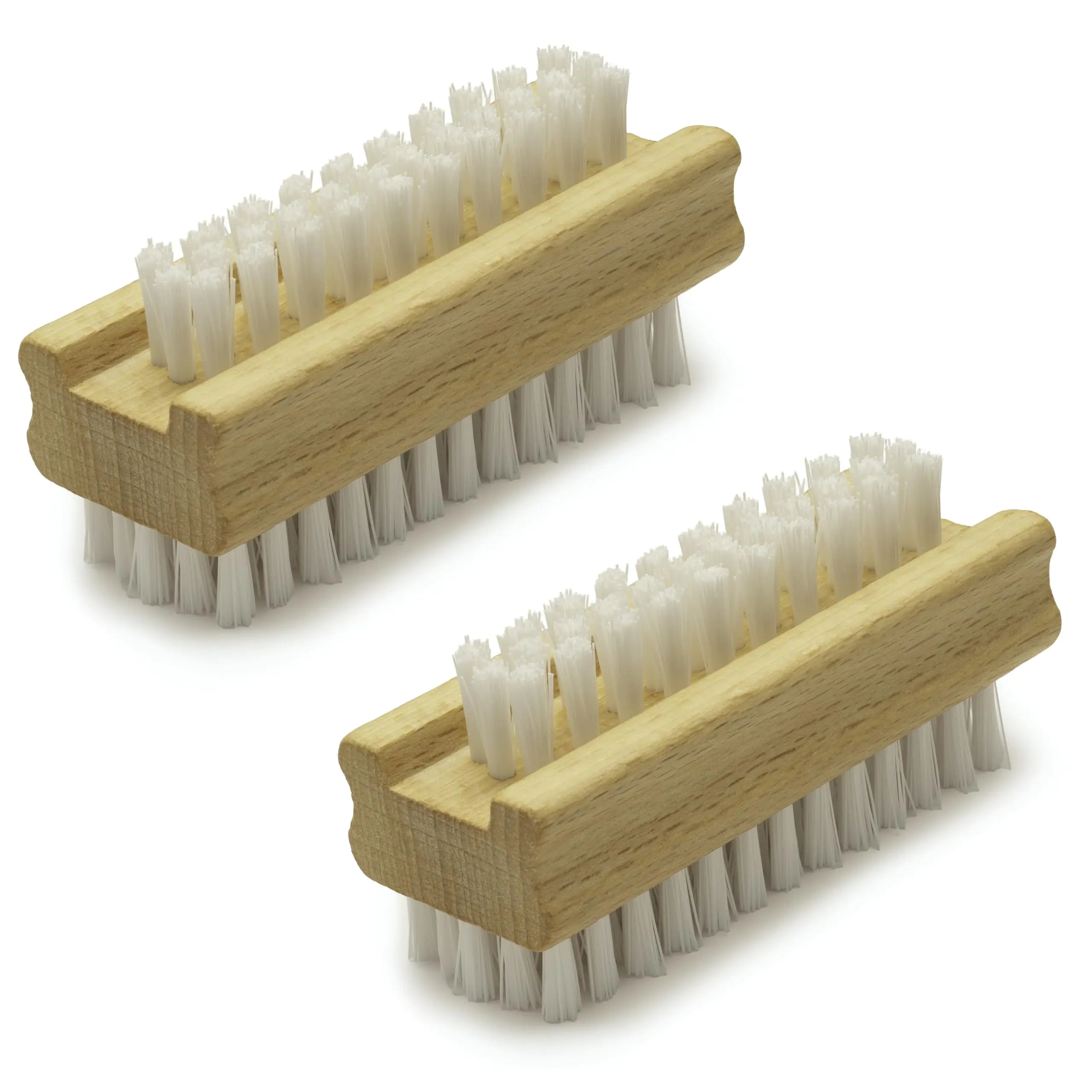 Konex Brosse à ongles et à main double face en bois antidérapante - Brosses à ongles à poils durs pour le nettoyage sous les ongles - Brosse à ongles robuste pour manucure et utilisation automobile - Lot de 2 Lot de 2 2.0