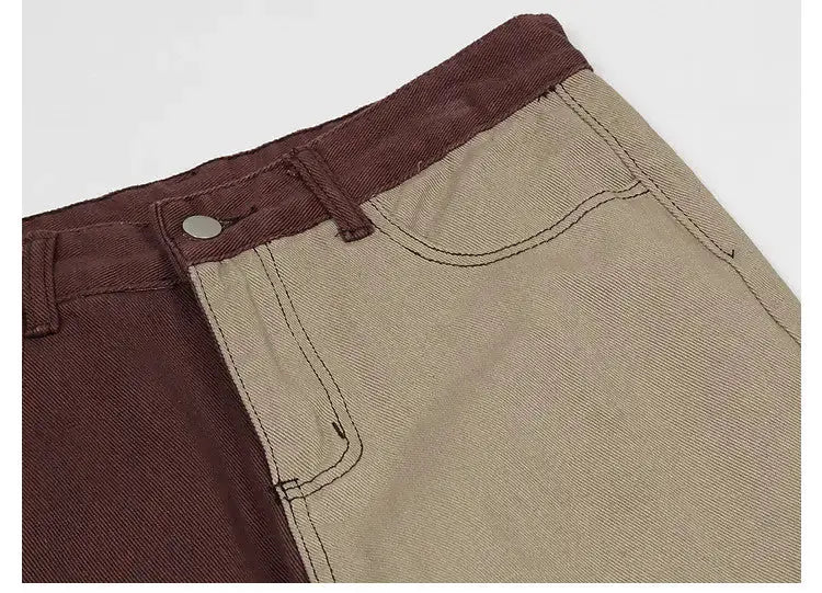 Vintage Colorblock Street Jeans for Men Vivareflex Online