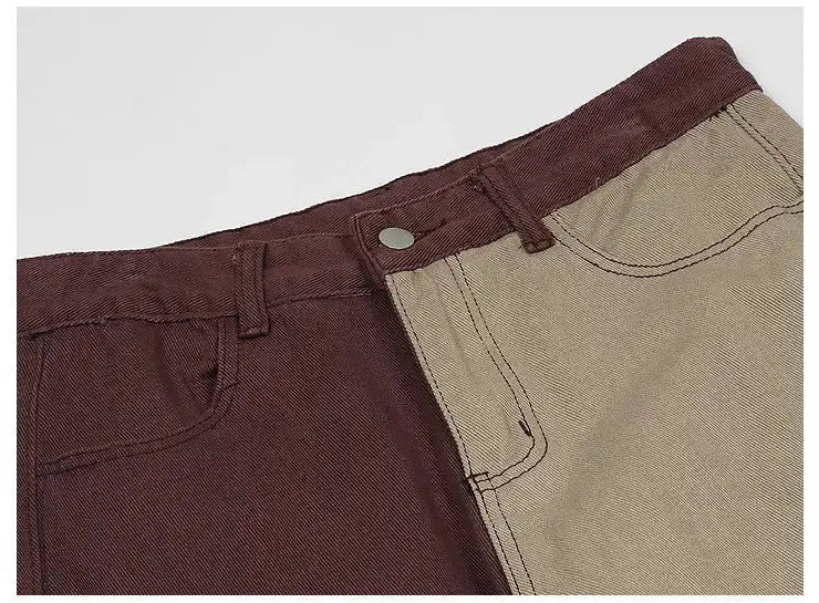 Vintage Colorblock Street Jeans for Men Vivareflex Online