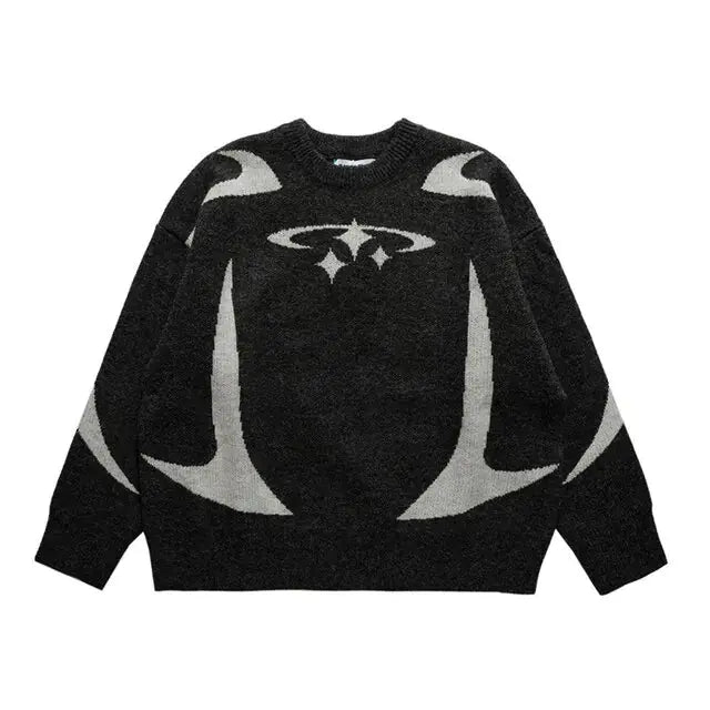 Vintage Jumper Men Women Y2K Star Embroidered Pattern Jumper Vivareflex Online