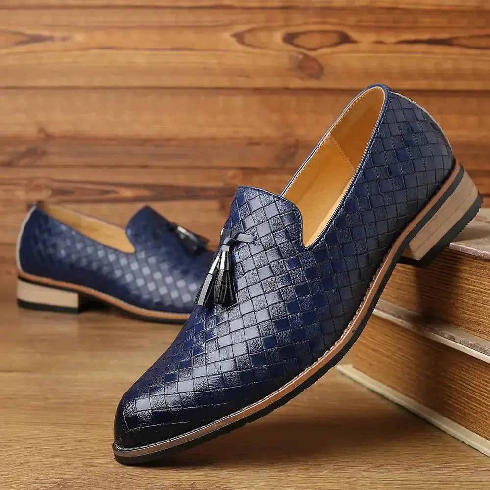 Vintage Patterned Vegan Leather Loafers for Men Vivareflex Online