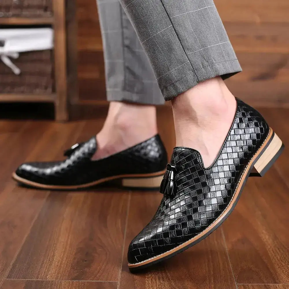 Vintage Patterned Vegan Leather Loafers for Men Vivareflex Online