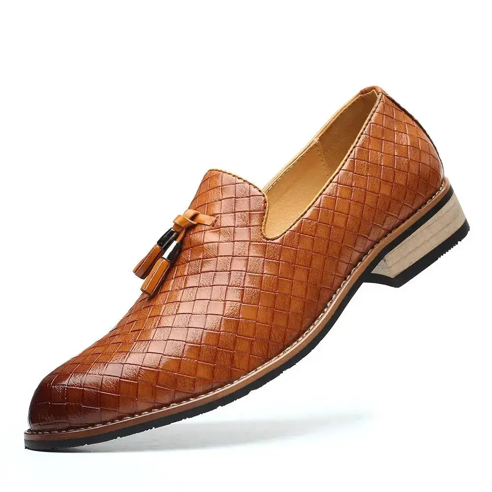 Vintage Patterned Vegan Leather Loafers for Men Vivareflex Online