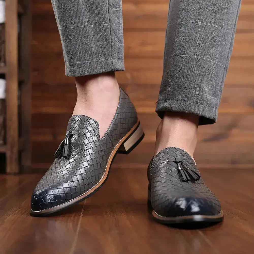 Vintage Patterned Vegan Leather Loafers for Men Vivareflex Online