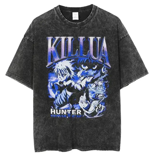 Vintage Washed Tshirts for Men Digital Printing Anime Graphic Vivareflex Online