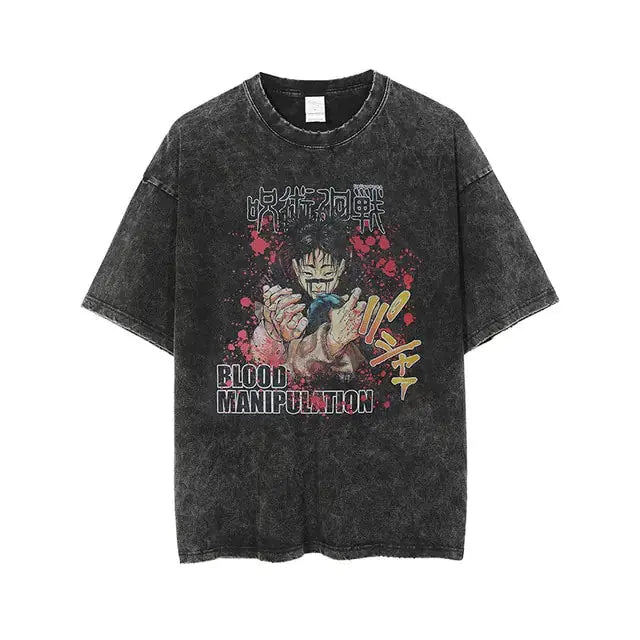 Vintage Washed Tshirts for Men Digital Printing Anime Graphic Vivareflex Online