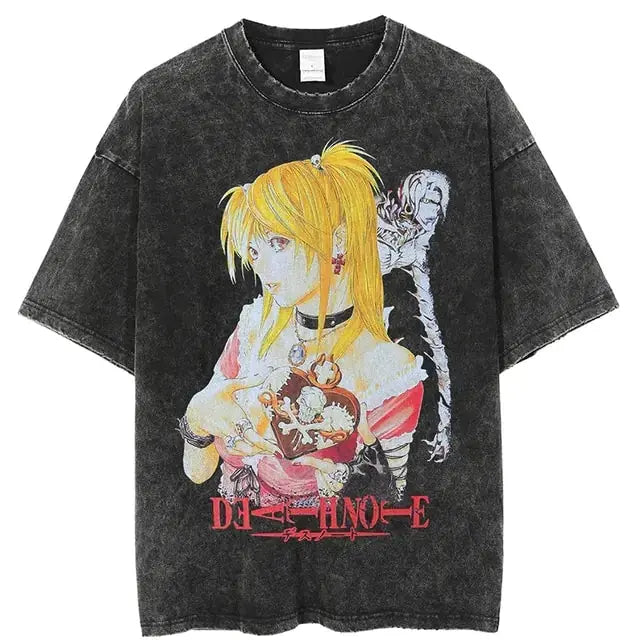 Vintage Washed Tshirts for Men Digital Printing Anime Graphic Vivareflex Online