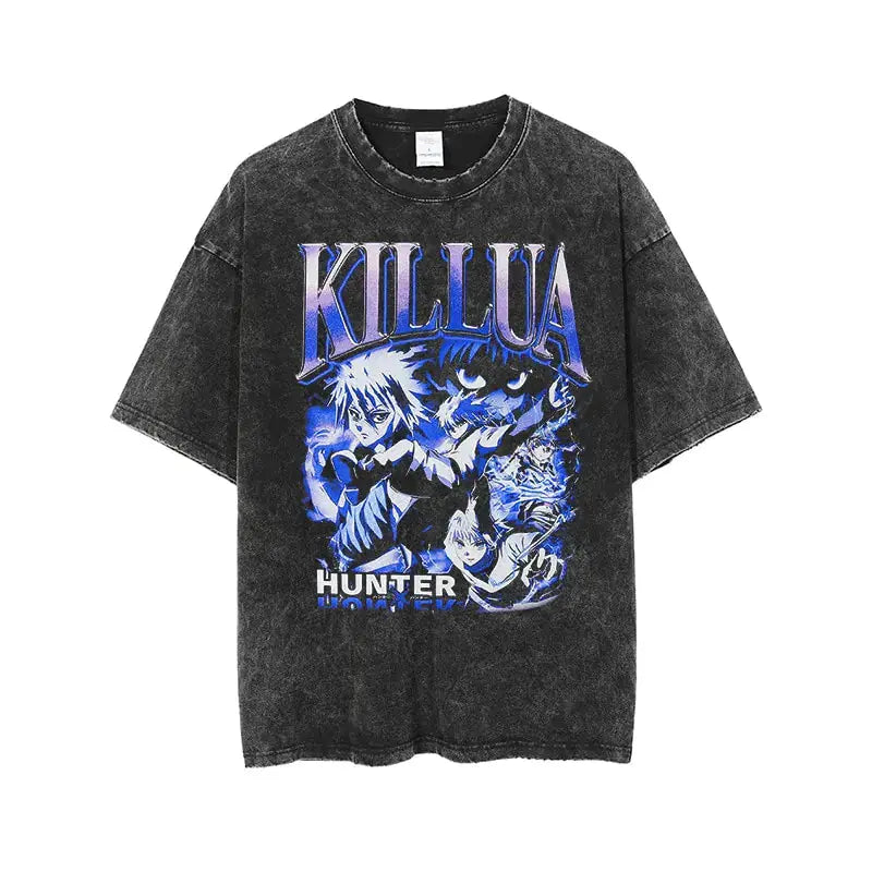 Vintage Washed Tshirts for Men Digital Printing Anime Graphic Vivareflex Online
