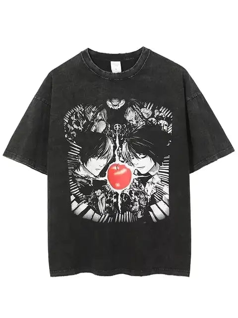 Vintage Washed Tshirts for Men Digital Printing Anime Graphic Vivareflex Online
