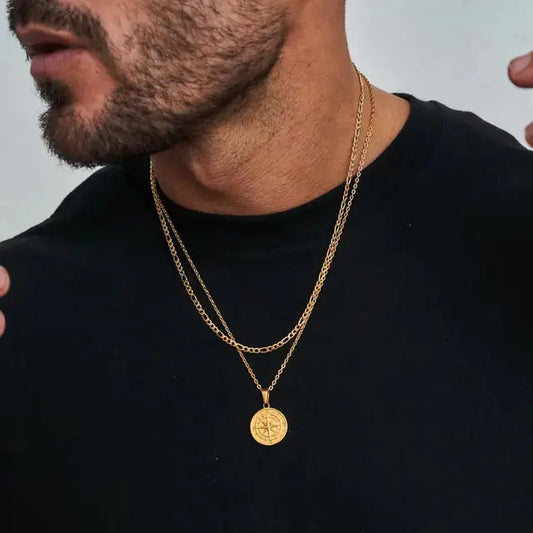 Vnox Layered Necklaces For Men Vivareflex Online