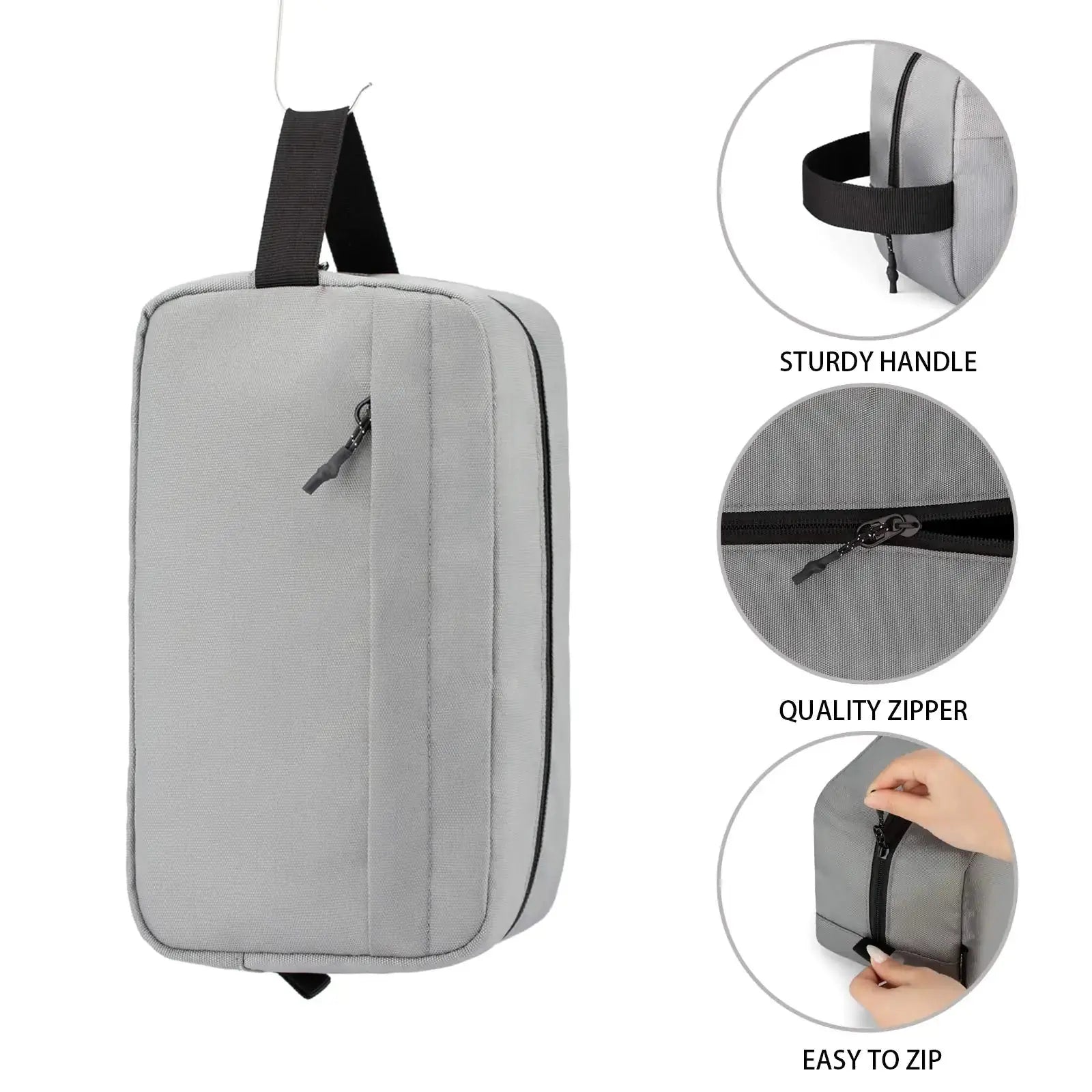 Vorspack Travel Toiletry Bag for Men - Large Water-Resistant Hanging Dopp Kit for Toiletries Accessories - Grey - Vivareflex Online