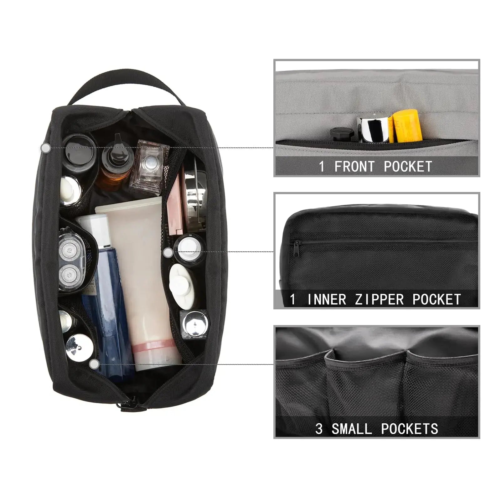 Vorspack Travel Toiletry Bag for Men - Large Water-Resistant Hanging Dopp Kit for Toiletries Accessories - Grey - Vivareflex Online