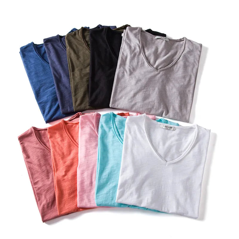 Classic V-Neck Cotton T-Shirt For Men Vivareflex Online