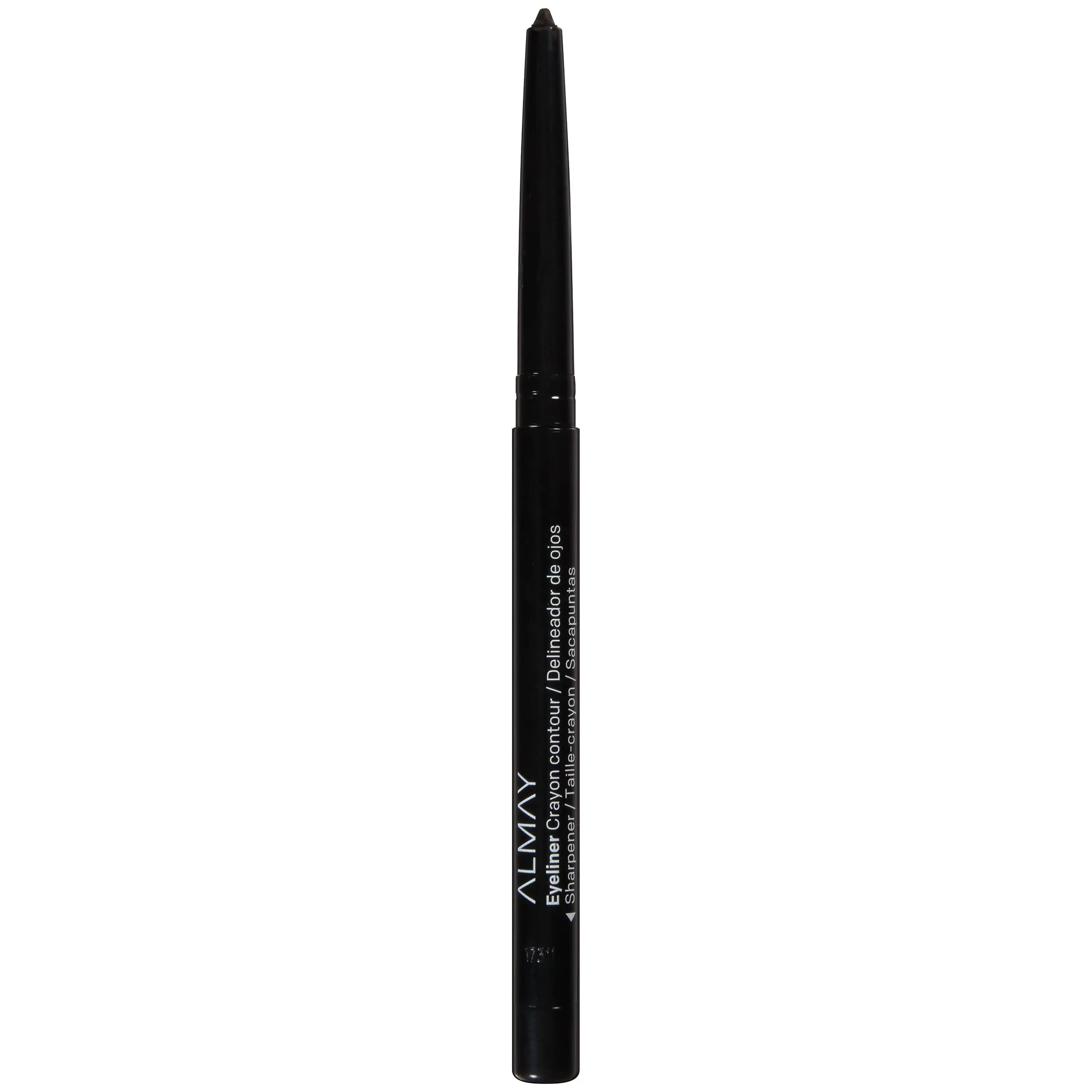 Crayon pour les yeux Almay, hypoallergénique, sans cruauté, sans huile, sans parfum, testé par des ophtalmologistes, longue tenue et résistant à l'eau, avec taille-crayon intégré, 205 noir, 0,01 oz