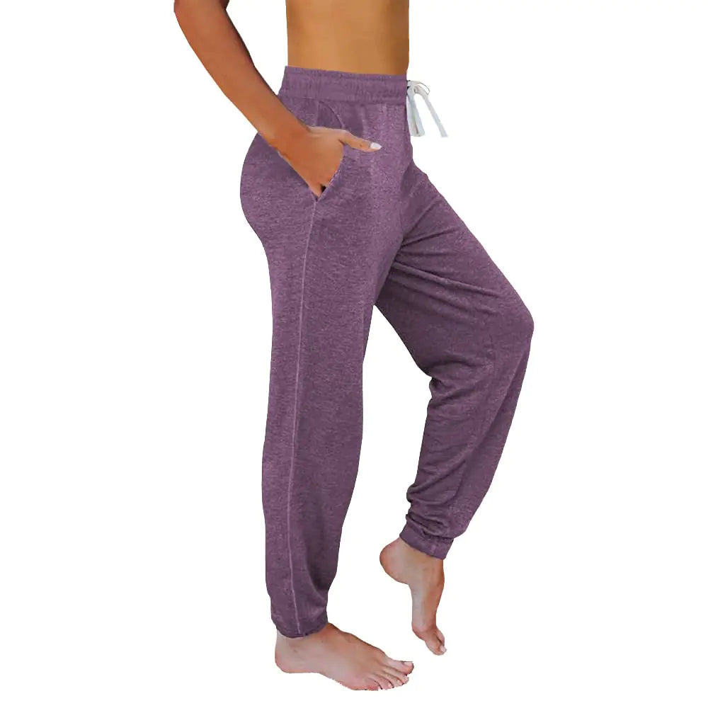 Pantalones deportivos holgados AUTOMET para mujer con bolsillos - Pantalones de pijama para mujer - Pantalones de chándal para correr para mujer Ropa de otoño 2024 Morado claro XX-Large