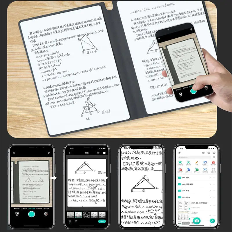 Carnet de notes en cuir réutilisable avec tableau blanc