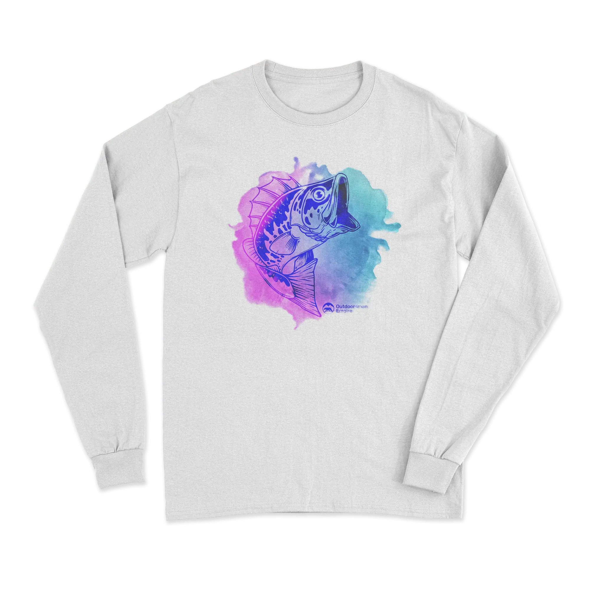 Watercolor Fishing Men Long Sleeve Shirt Vivareflex Online
