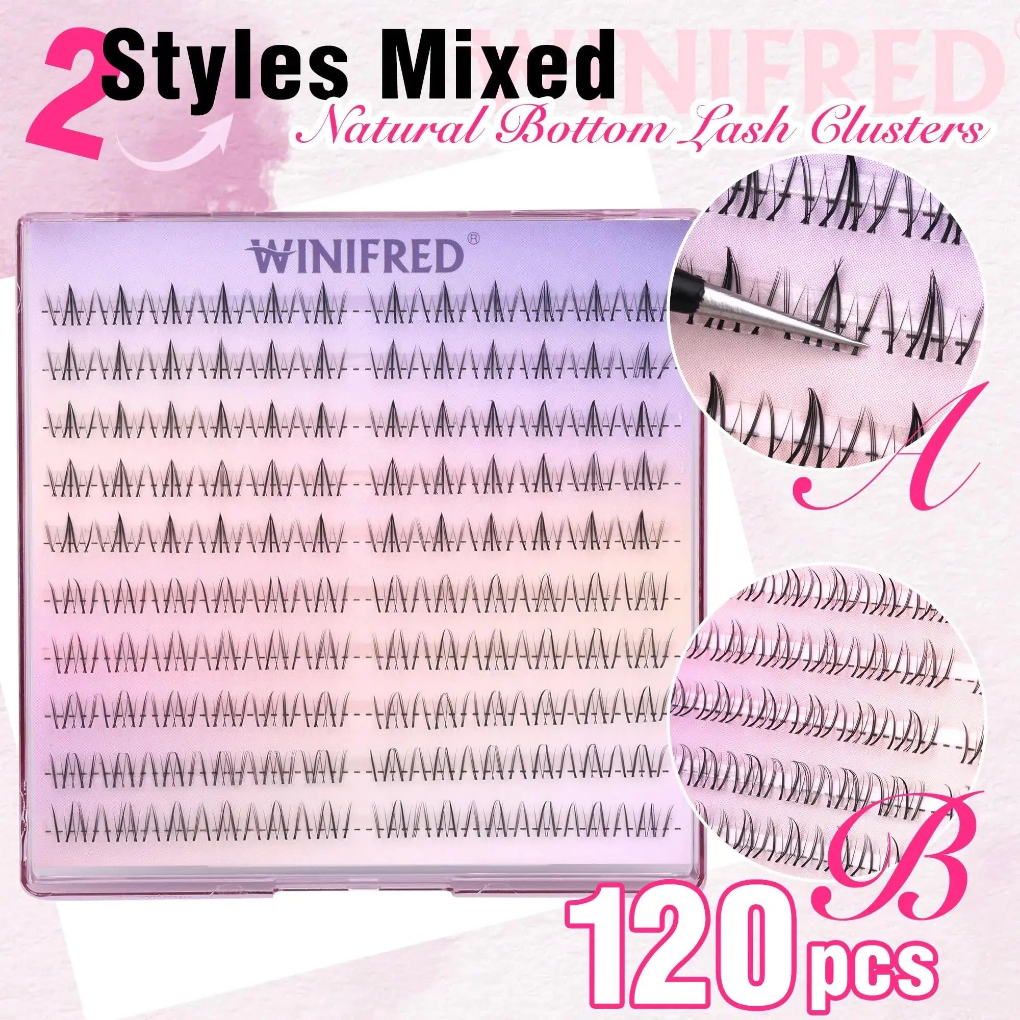 Winifred Bottom Lash Clusters – DIY Manga Wispy Lower Lashes with Clear Band - Vivareflex Online