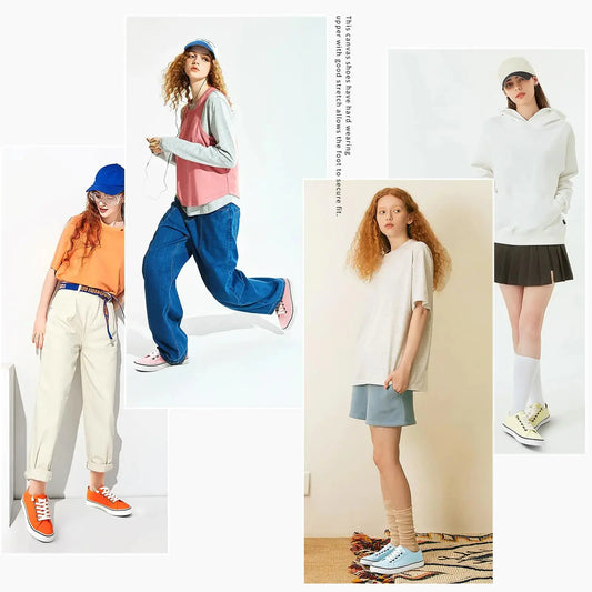 Women Canvas Sneaker Slip On Non Slip Casual Shoes Lace Up Canvas Low Top White Shoes Loafers for Women Fashion Black Sneaker 5.5 Yellow - Vivareflex Online