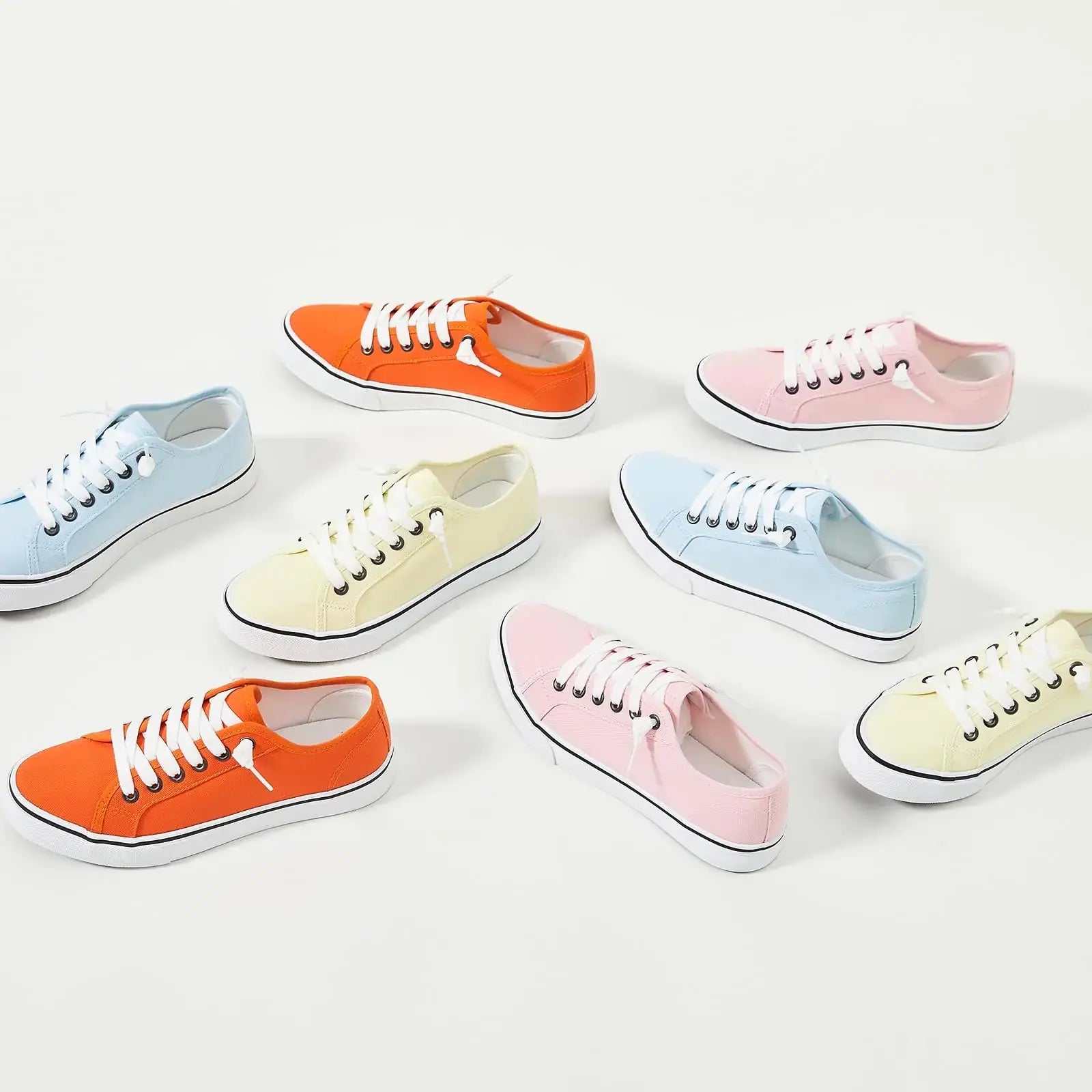 Women Canvas Sneaker Slip On Non Slip Casual Shoes Lace Up Canvas Low Top White Shoes Loafers for Women Fashion Black Sneaker 5.5 Yellow - Vivareflex Online