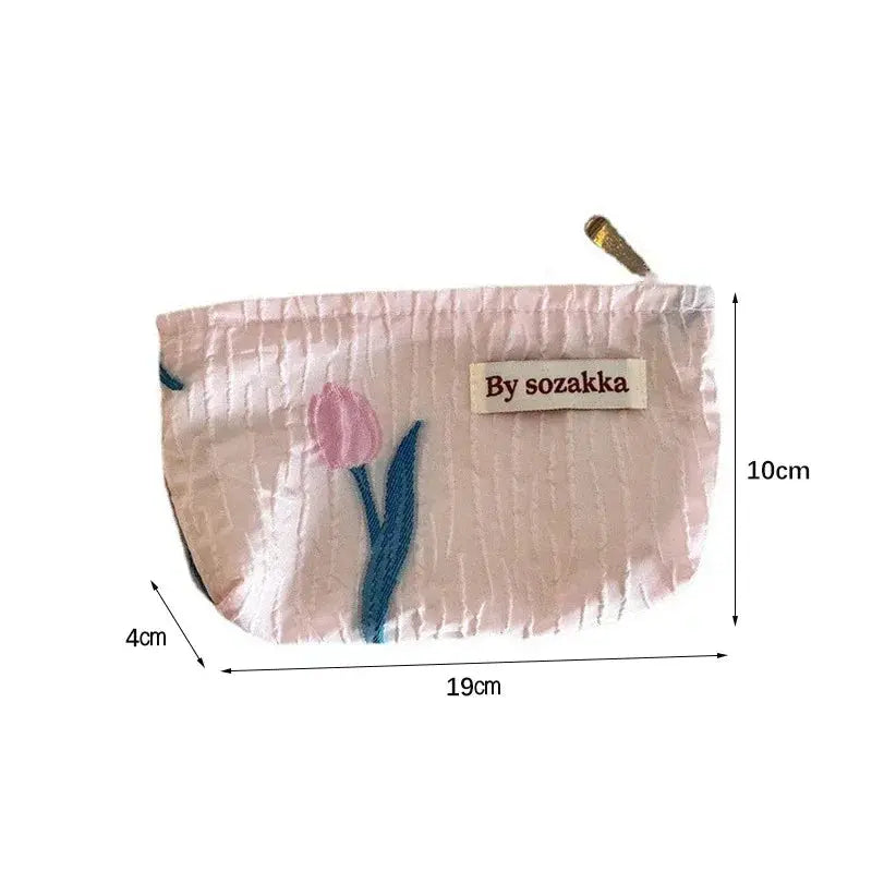 Women Floral Makeup Bags Korean Fashion Women Cosmetic Bag Make Up Organizer Pouch Pencil Case Makeup Brushes Storage Bag Ultimate Bag Store