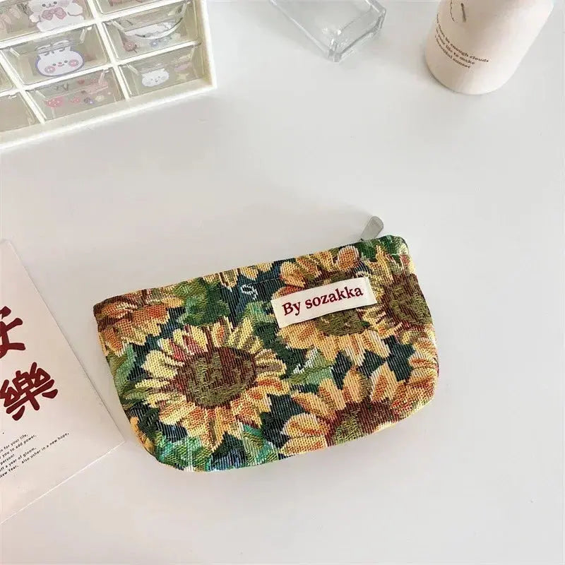 Women Floral Makeup Bags Korean Fashion Women Cosmetic Bag Make Up Organizer Pouch Pencil Case Makeup Brushes Storage Bag Ultimate Bag Store