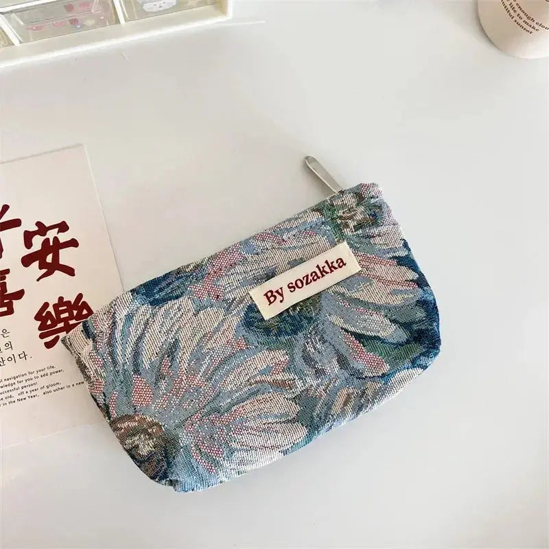 Women Floral Makeup Bags Korean Fashion Women Cosmetic Bag Make Up Organizer Pouch Pencil Case Makeup Brushes Storage Bag Ultimate Bag Store