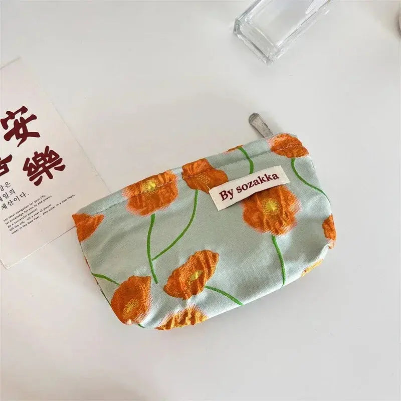 Women Floral Makeup Bags Korean Fashion Women Cosmetic Bag Make Up Organizer Pouch Pencil Case Makeup Brushes Storage Bag Ultimate Bag Store