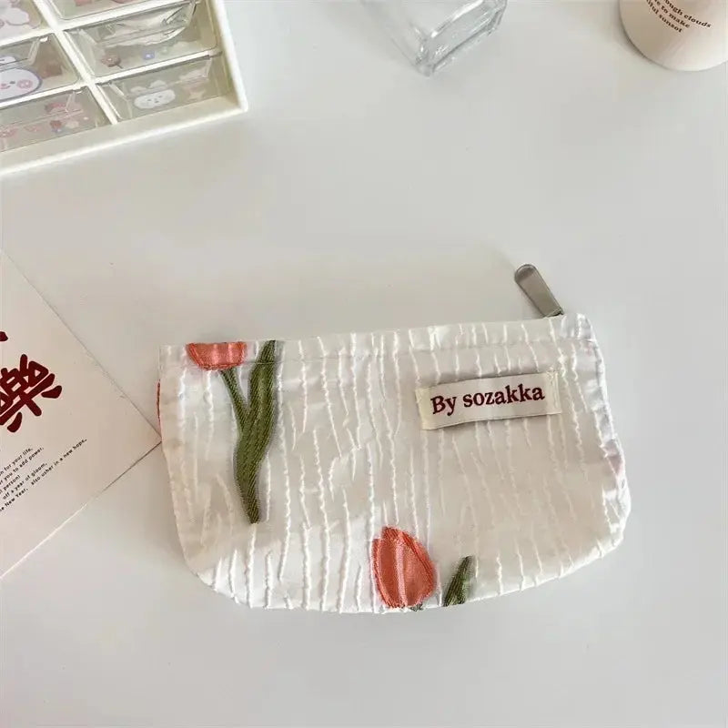 Women Floral Makeup Bags Korean Fashion Women Cosmetic Bag Make Up Organizer Pouch Pencil Case Makeup Brushes Storage Bag Ultimate Bag Store