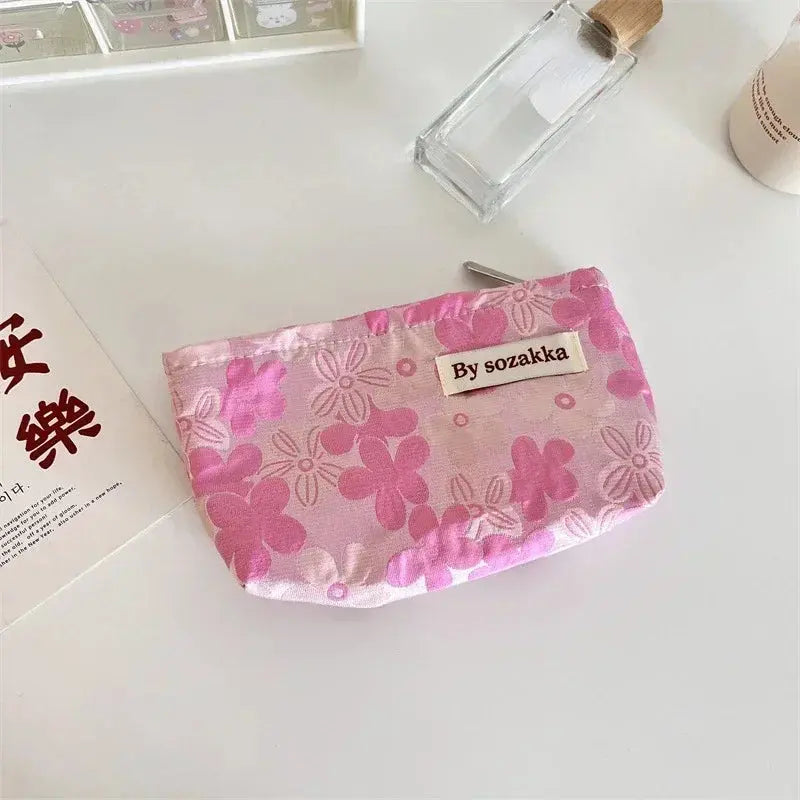 Women Floral Makeup Bags Korean Fashion Women Cosmetic Bag Make Up Organizer Pouch Pencil Case Makeup Brushes Storage Bag Ultimate Bag Store