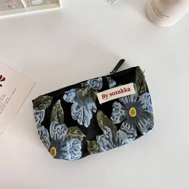 Women Floral Makeup Bags Korean Fashion Women Cosmetic Bag Make Up Organizer Pouch Pencil Case Makeup Brushes Storage Bag Ultimate Bag Store