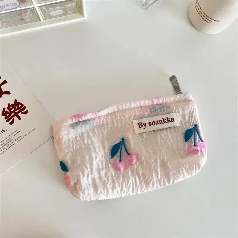 Women Floral Makeup Bags Korean Fashion Women Cosmetic Bag Make Up Organizer Pouch Pencil Case Makeup Brushes Storage Bag Ultimate Bag Store