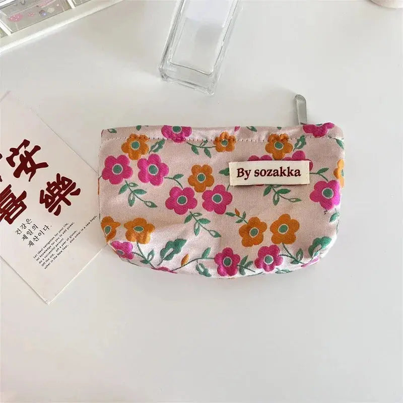 Women Floral Makeup Bags Korean Fashion Women Cosmetic Bag Make Up Organizer Pouch Pencil Case Makeup Brushes Storage Bag Ultimate Bag Store