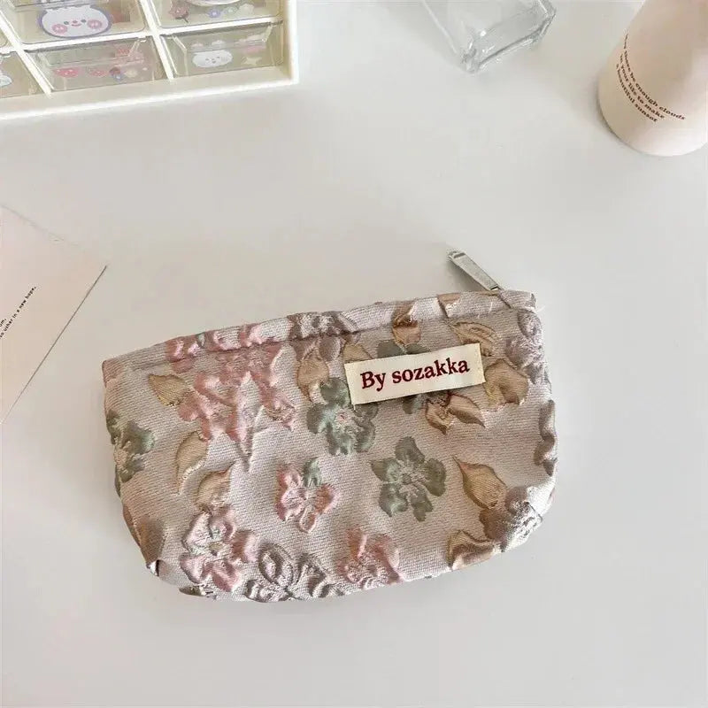 Women Floral Makeup Bags Korean Fashion Women Cosmetic Bag Make Up Organizer Pouch Pencil Case Makeup Brushes Storage Bag Ultimate Bag Store