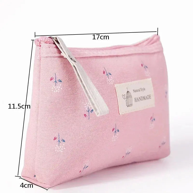 Women Floral Small Cosmetic Bag Makeup Bag Travel Neceser Storage Organizer Zipper Toiletry Wash Make Up Bags Purse Pouch Ultimate Bag Store