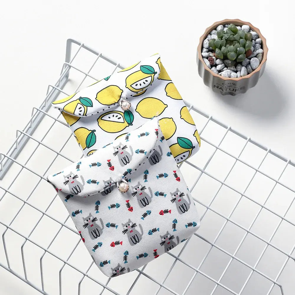 Women Girl Small Cosmetic Bag Cute Flower Print Makeup Bags Travel Organizer Zipper Bag Lipstick Sanitary Napkin Pad Storage Bag Ultimate Bag Store