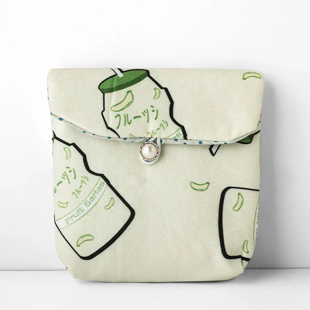 Women Girl Small Cosmetic Bag Cute Flower Print Makeup Bags Travel Organizer Zipper Bag Lipstick Sanitary Napkin Pad Storage Bag Ultimate Bag Store