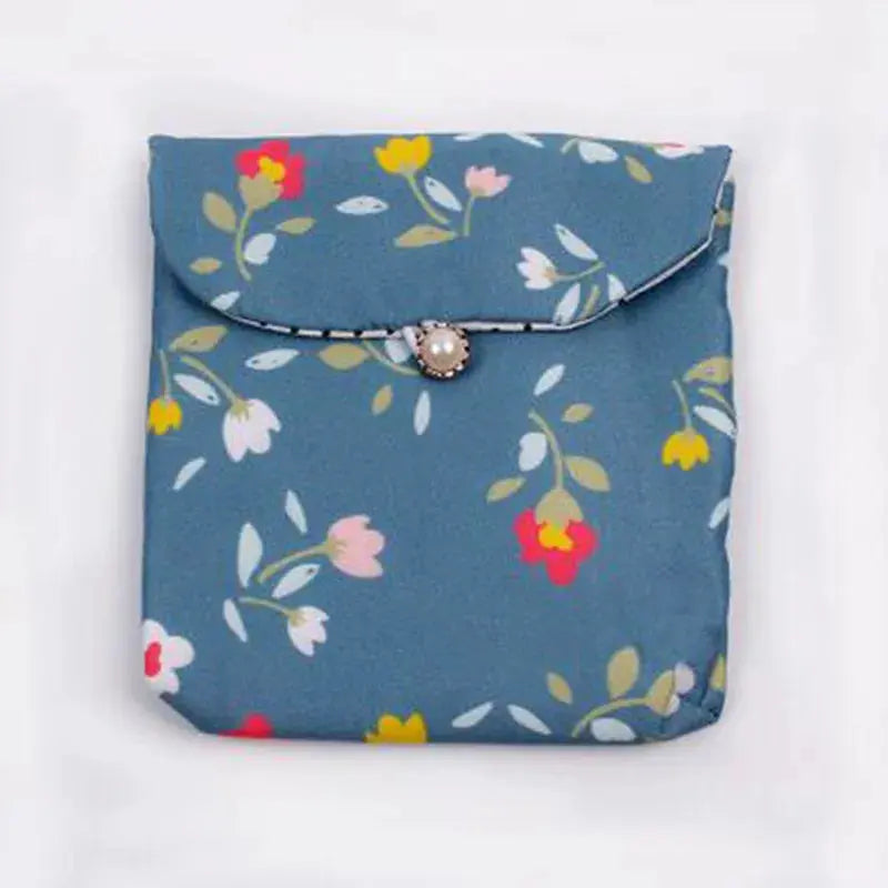 Women Girl Small Cosmetic Bag Cute Flower Print Makeup Bags Travel Organizer Zipper Bag Lipstick Sanitary Napkin Pad Storage Bag Ultimate Bag Store