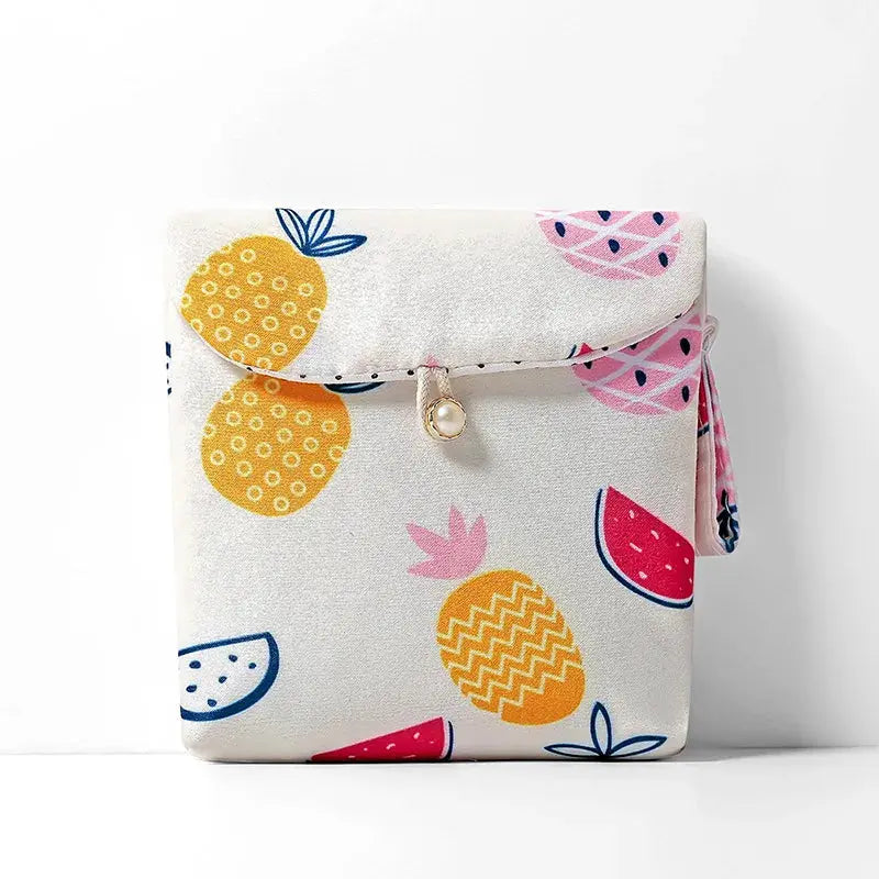 Women Girl Small Cosmetic Bag Cute Flower Print Makeup Bags Travel Organizer Zipper Bag Lipstick Sanitary Napkin Pad Storage Bag Ultimate Bag Store