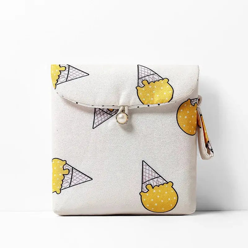 Women Girl Small Cosmetic Bag Cute Flower Print Makeup Bags Travel Organizer Zipper Bag Lipstick Sanitary Napkin Pad Storage Bag Ultimate Bag Store