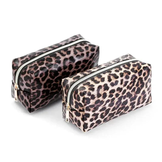 Women Leopard Print Cosmetic Bag Fashion Leather Makeup Bag Travel Cosmetic Organizer Bag Toiletry Make Up Tool Case Ultimate Bag Store